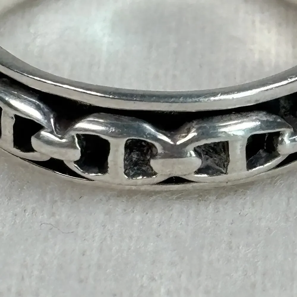 Mariner Chain Link Fidget Spinner Ring 925 Silver Size 13